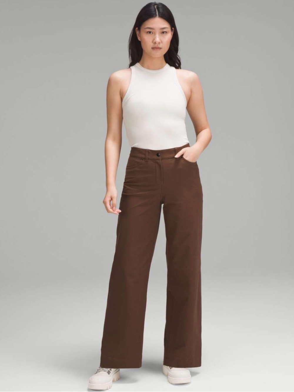 Lululemon‎ City Sleek High Rise Wide Leg 29 Pant Java Brown Light Utilitech Read